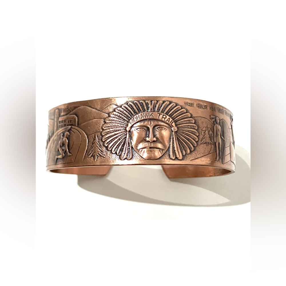 Mohawk Trail Native American Solid Copper Cuff Bracelet